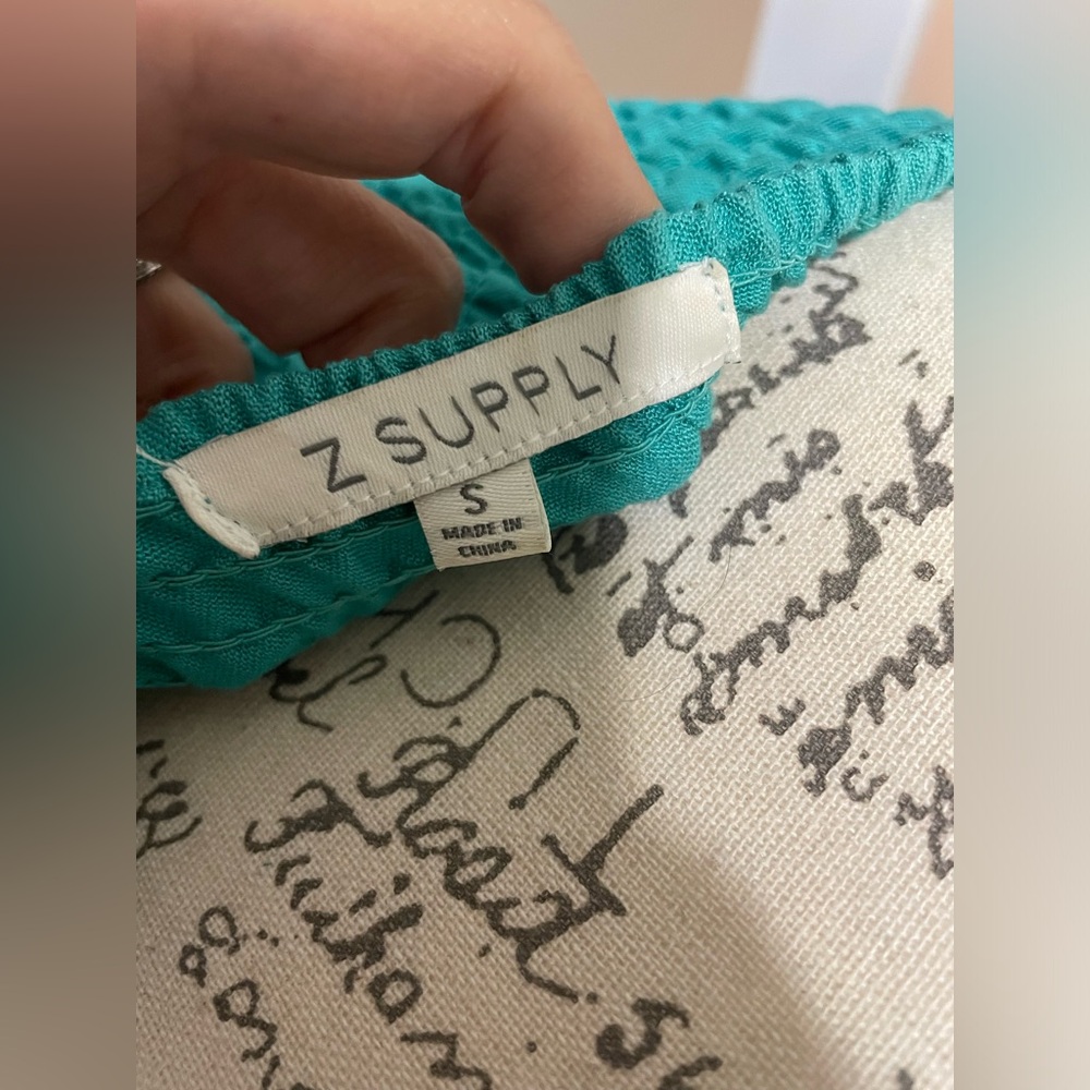 Z Supply Teal Smocked Midi Dress - Picture 2 of 10